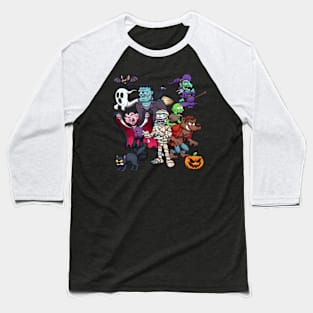 Halloween Monsters Baseball T-Shirt